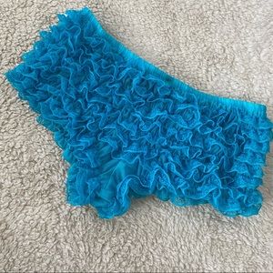 NWOT Leg Avenue Blue Ruffled Shorts